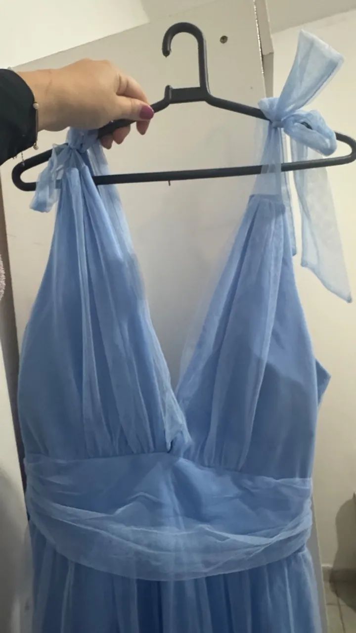 Vestido azul de tule - Foto 4