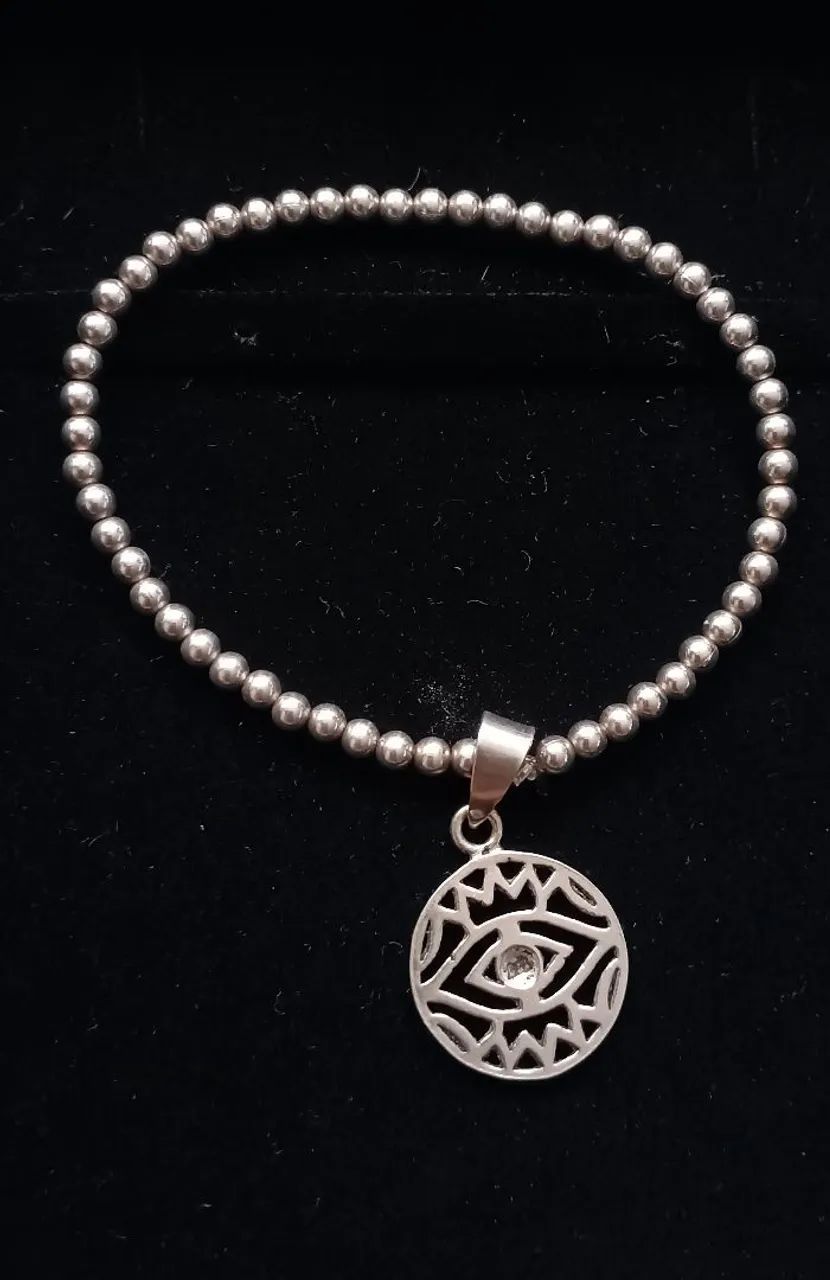 Pulseira Prata 925 com pingente de olho grego  - Foto 3