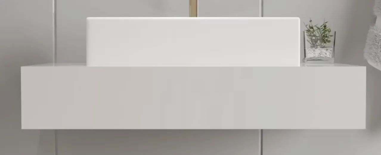 Bancada de porcelanato com Cuba branca para banheiro  - Foto 4