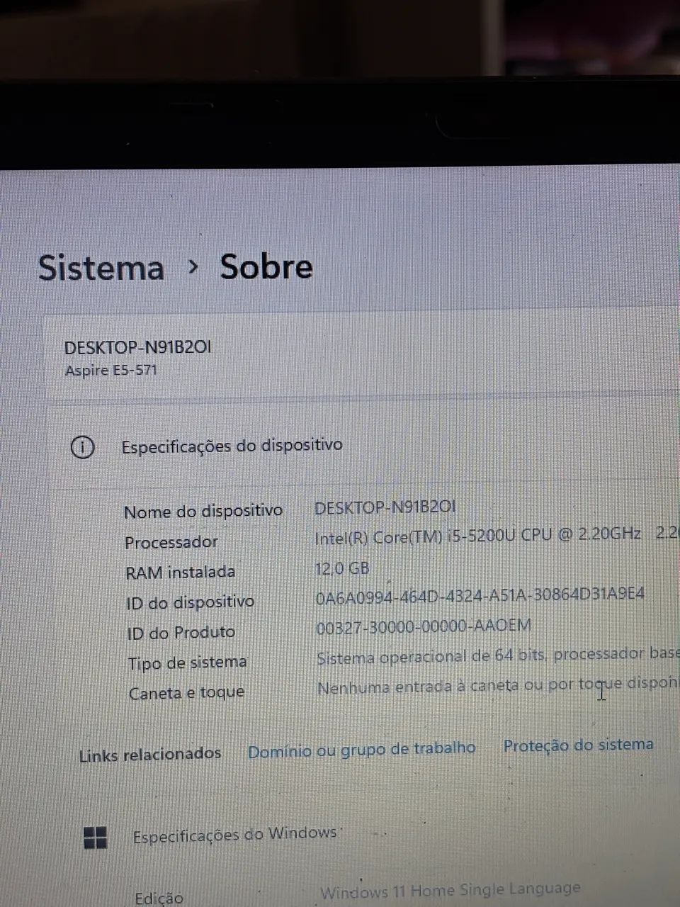 Notebook acer 1T core I5 | Bateria viciada  - Foto 5