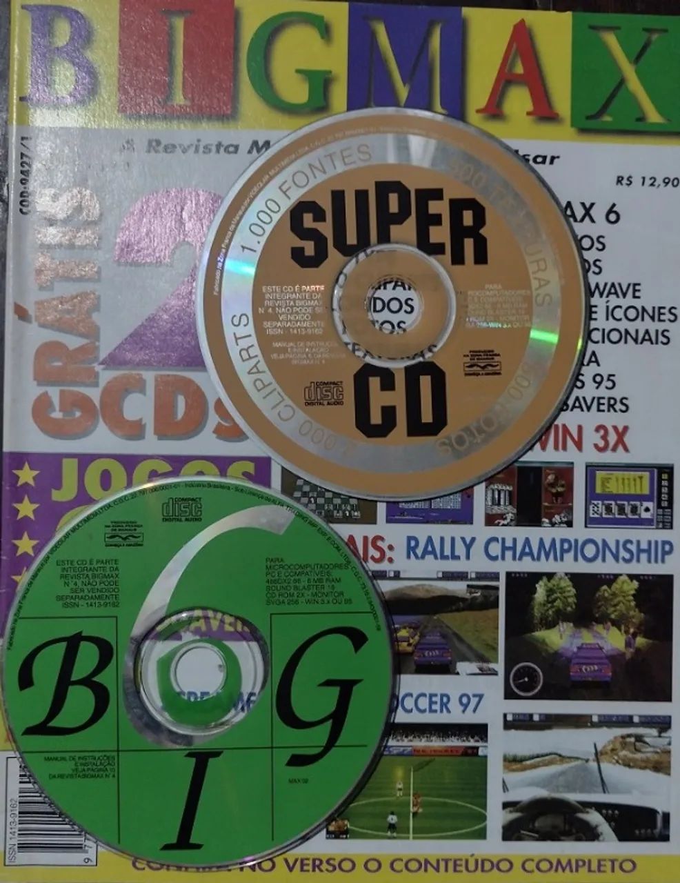 2 CD-ROM da Revista Bigmax Ano 1 Nº 4 - Editora Alfa - 1997/98