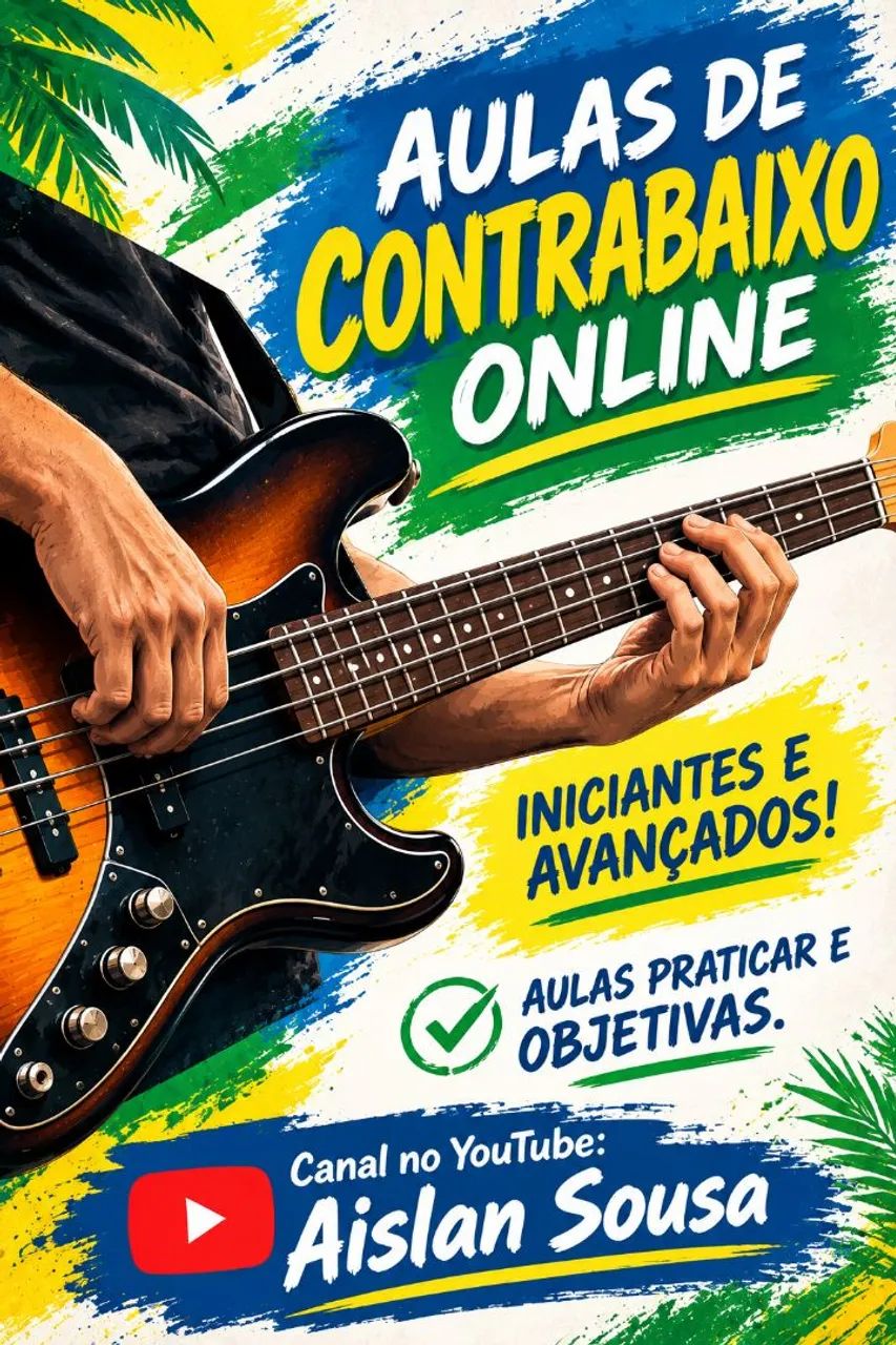 Aulas de Contrabaixo elétrico online.
