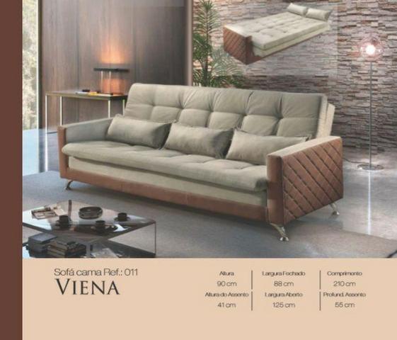 Sofá cama Viena Com 2 almofadas Reclinável R$1149