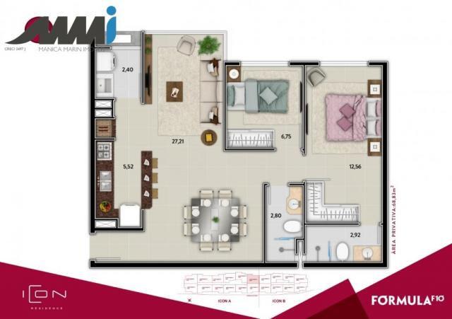 Icon - apartamento com 02 quartos sendo 01 suíte em bc - Foto 13