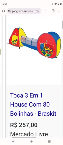 Toca 2 em 1 com Túnel + 60 Bolinhas - Braskit - Ideal Presentes