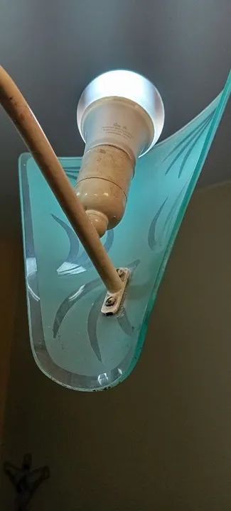 Luminária Pendente de vidro,anos 60 - Foto 6