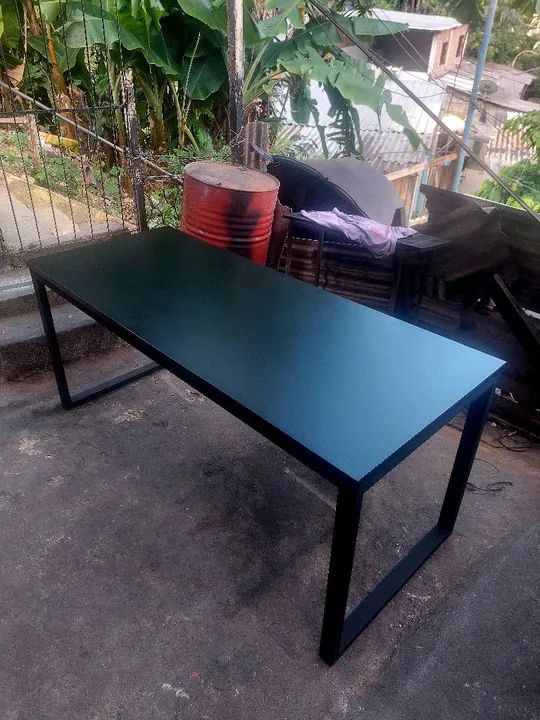 Mesa reta estilo industrial  - Foto 5