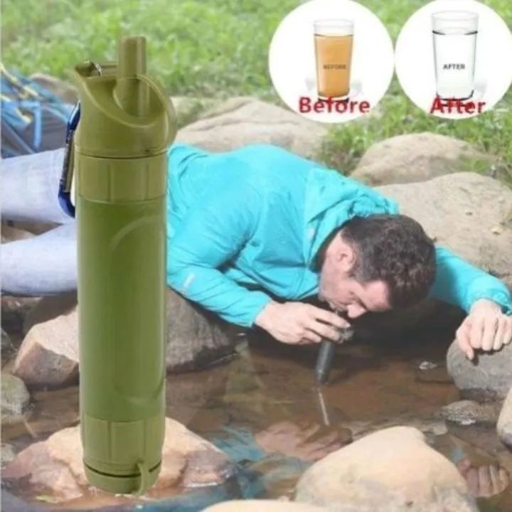 Canudo de sobrevivência (purificador de água) Militar.