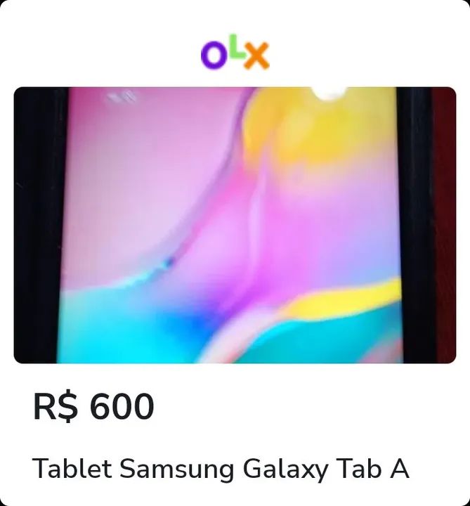 Tablet Samsung Galaxy Tab A - R$ 600