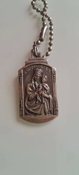 Antigo e Raro Cordão com Medalha Nossa Senhora do Coração