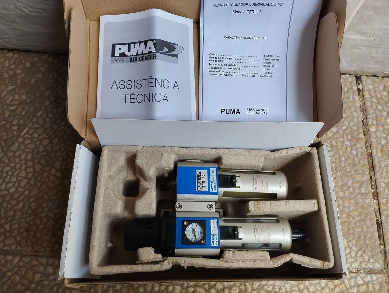 Filtro Regulador Lubrificador 1/2" Puma TFRL12