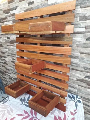 porta plantas de madeira decorado - Foto 3