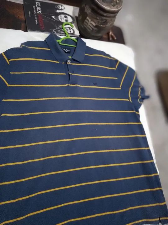 Polo listrada azul e amarelo Mr,Cat  GG - Foto 4