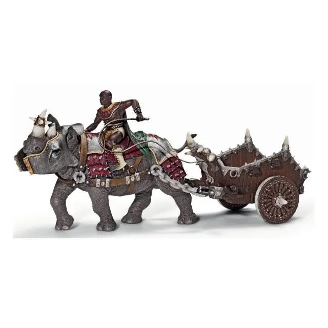 Schleich 70083 Gladiador + Rinoceronte + Carroça Raridade Tam. 44 cm Completo. 