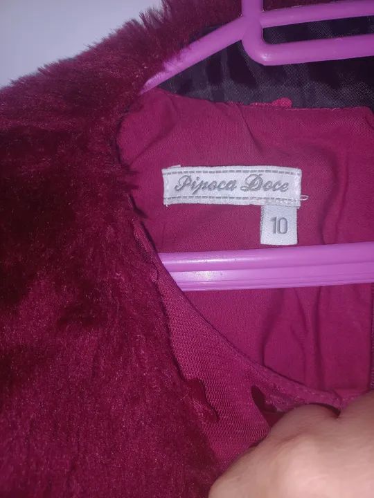 Vestido de festa infantil, cor Marsala Semi Novo. - Foto 6