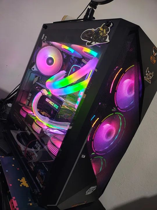 Gabinete Gamer RGB - ele vem com as 3 fans frontais e com controladora ! - Foto 6