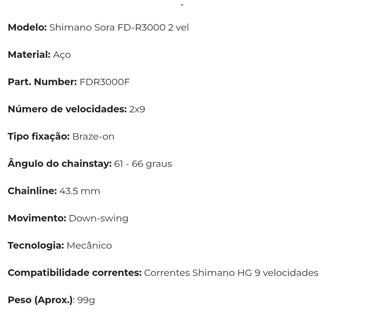 Cambio Shimano Sora FD-R3000 Braze On - Foto 2