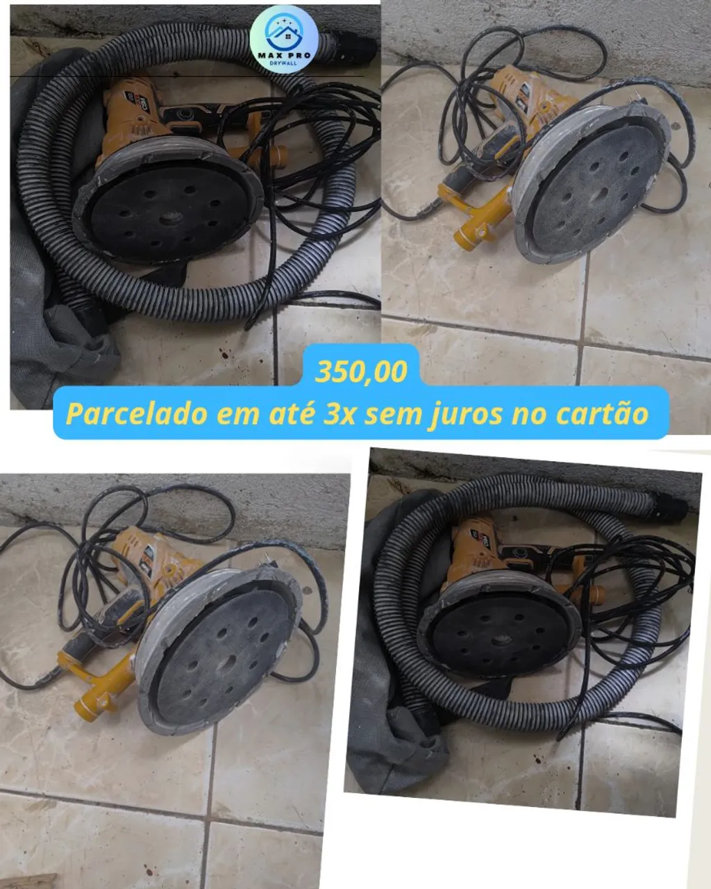 Lixadeira de parede profissional com led