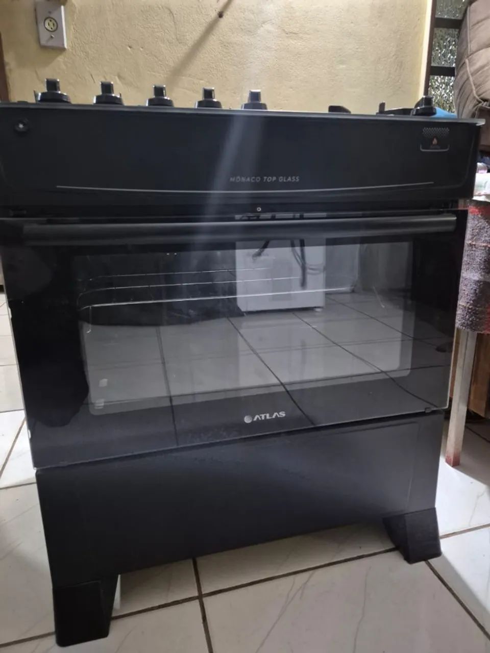Fogão Atlas Monaco Top Glass 5 Bocas Preto - Foto 2