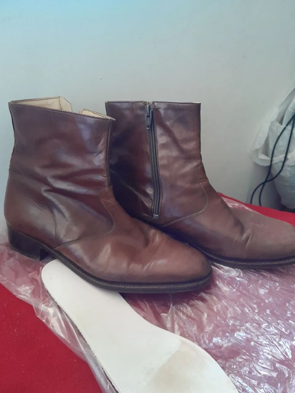 Bota de couro usando poucas vezez masculina - Foto 3