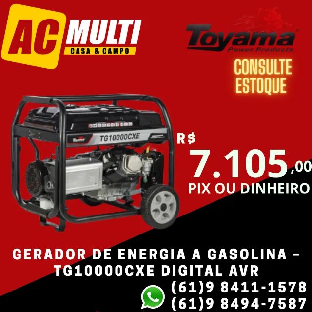 Gerador de Energia a Gasolina - TG10000CXE Digital AVR