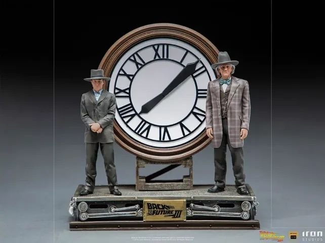 Iron Studios 1/10 Marty and Doc at The Clock Back to the Future 