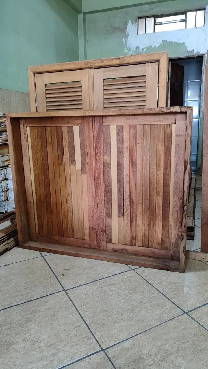 Promoção: janela madeira maciça angelim-pedra 1.00 x 1.20