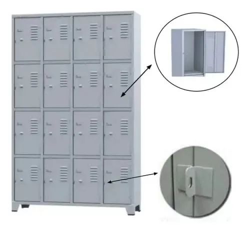 Roupeiro aço amapá com 16 portas-vestiário - Amapa