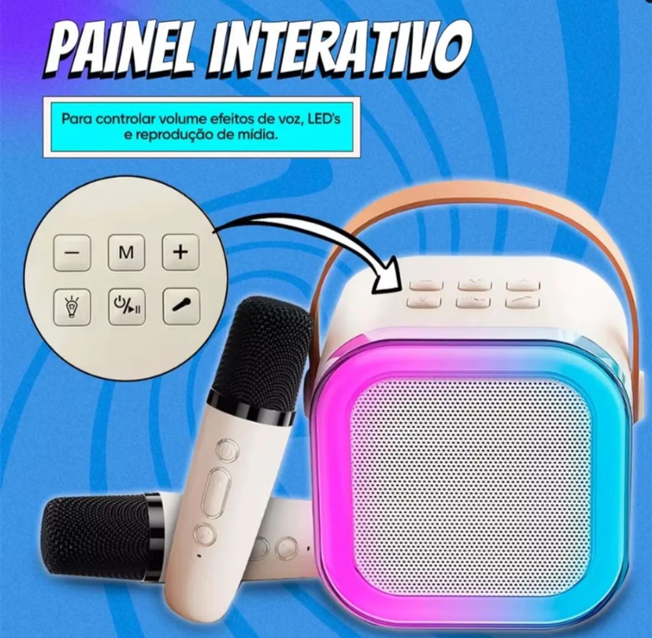Caixa de Som Bluetooth com Karaokê - K12 / Microfone  - Foto 5