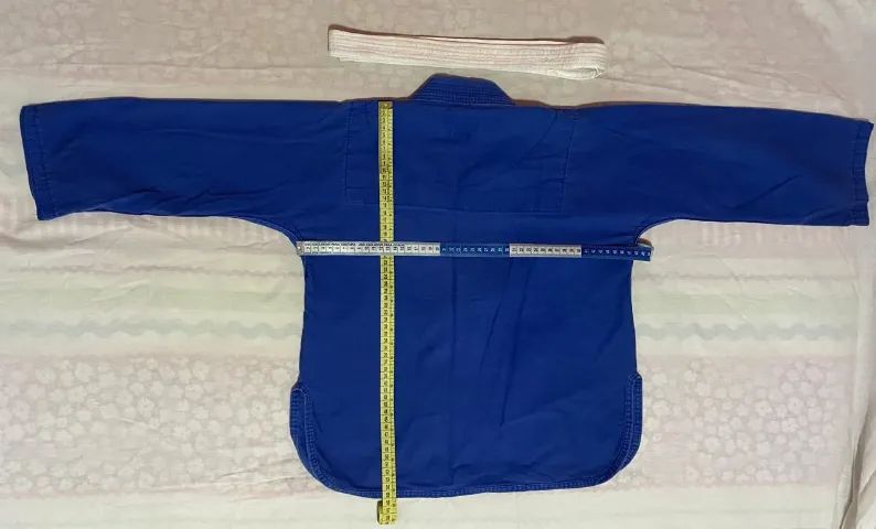 Kimono infantil azul completo Sheishin Tam M1 com faixa branca - Foto 3