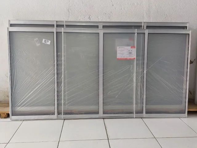Janela alumínio 1.00x2.00 nova 4 vidros R$ 385,00 - Foto 2