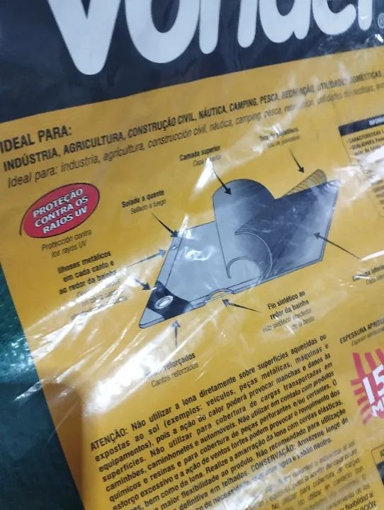 Lona Impermeável Verde 3x3m - vonder - Foto 3