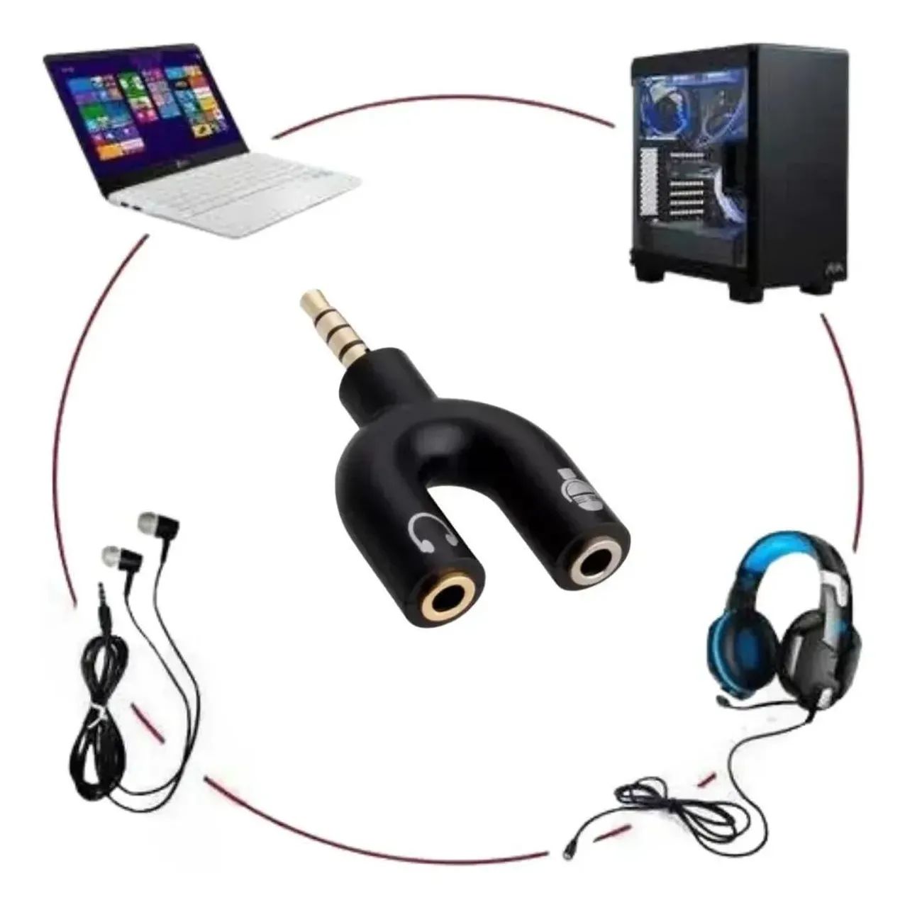 Adaptador P3 X P2 P Fone E Microfone - Foto 3