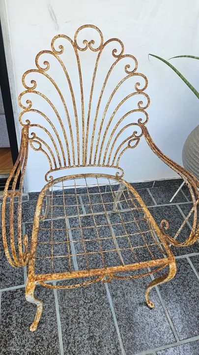 Conjunto de Mesa e Cadeiras Vintage em Ferro - Foto 5