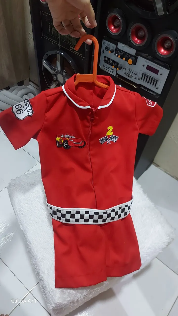 Fantasia Infantil - Carros - Macacão Vermelho