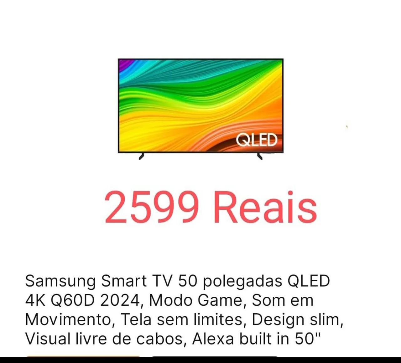 Tv Samsung smartv qled 50 polegadas nova lacrada 