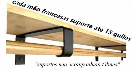 Kit 2 Mãos Francesas/cabide 30cm "Não acompanha madeiras nem tábuas" - Foto 2