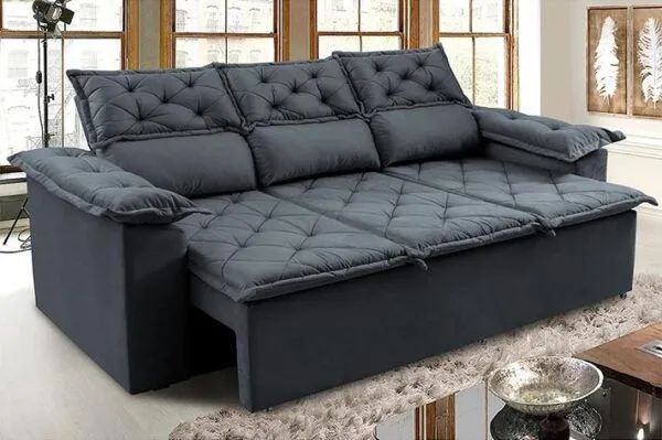 SOFÁ RETRÁTIL E RECLINÁVEL COMPACT 2 M - Foto 4