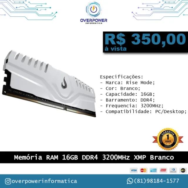 Memória ram 16GB DDR4 3200MHz Rise Mode - 1 ano de garantia