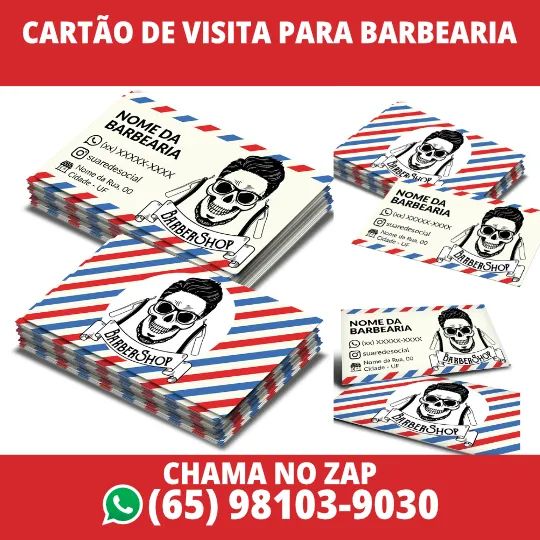 Cartão de Visita para Barbearia & Barbershop  Valorize sua barbearia com cartões de visita