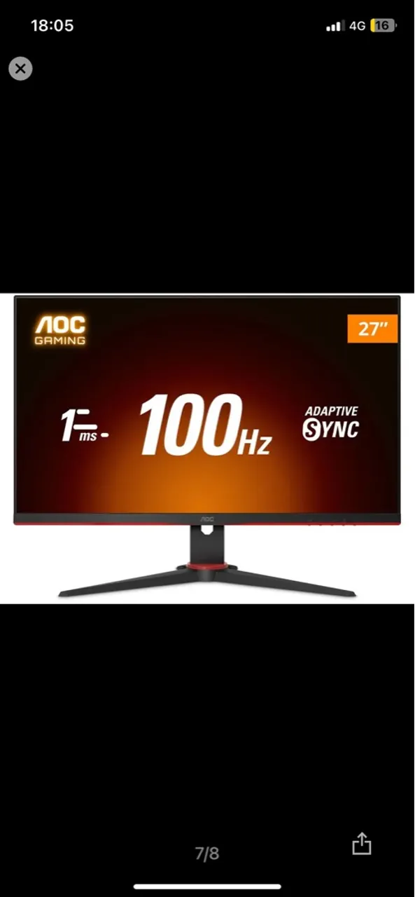 Monitor Gamer AOC 27'' 100Hz
