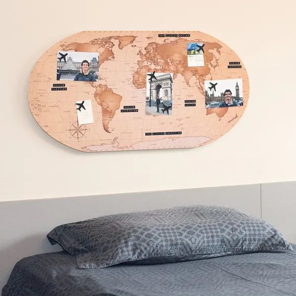 Quadro de Aviso em Metal: Aço - Mapa Explore (FUNDO AZUL) 85x42,6cm - Foto 2