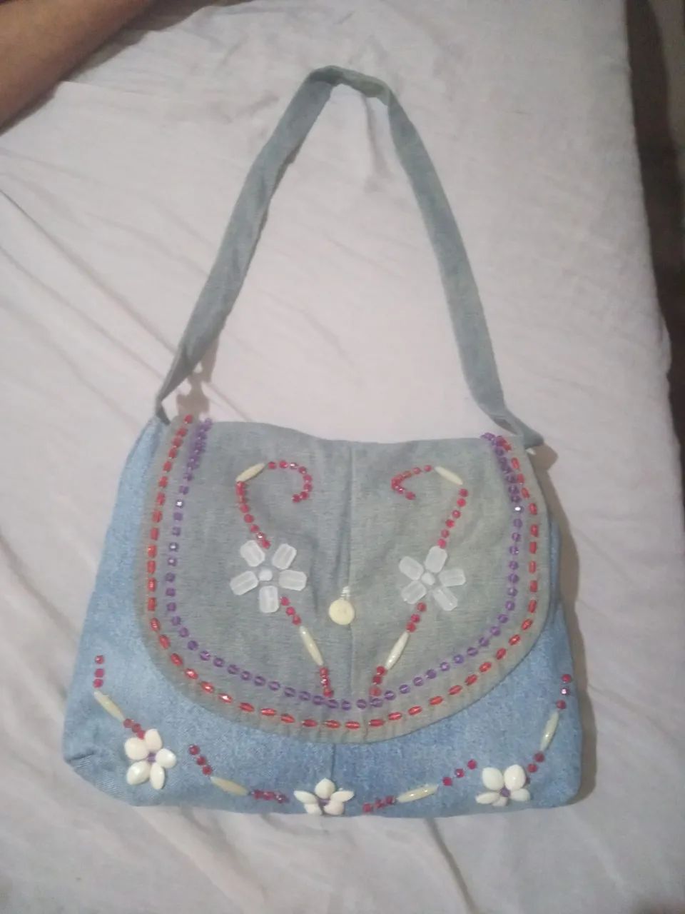 Bolsa de Ombro Jeans azul Feminino  - Foto 3