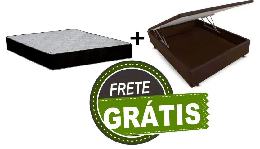Kit Baú Casal + Colchão Molas Ensacadas 24cm