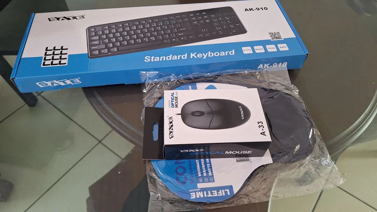 Kit Teclado e Mouse SATE AK-910 + Mouse A-33