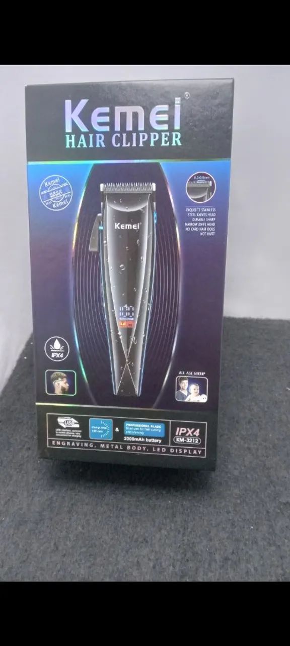 MÁQUINA DE CORTE KEMEI KM-3212 CATRACADA. * NOVA *