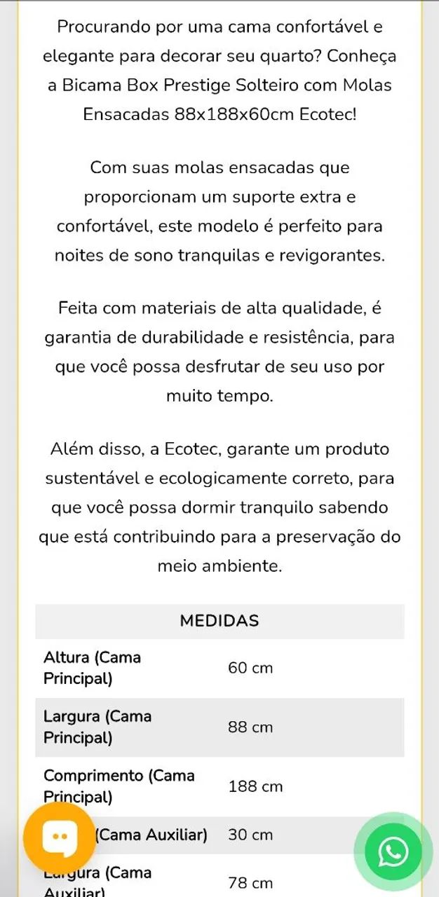 Cama box solteiro com auxiliar Prestige molas ensacadas  / Receba em 24h  - Foto 4