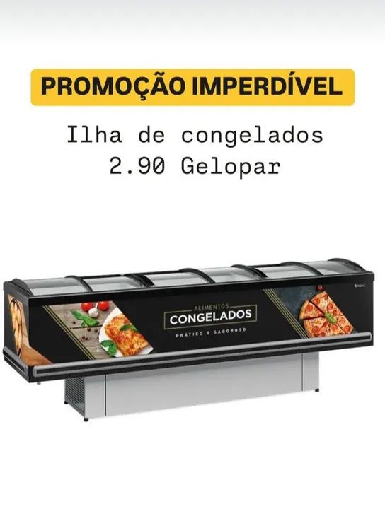 NZ. Ilha de congelados 2,90 m GELOPAR vidro curvo