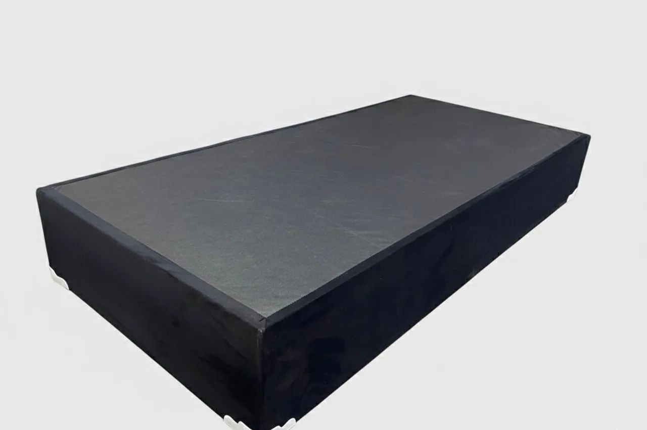 Box Solteiro Preto Suede