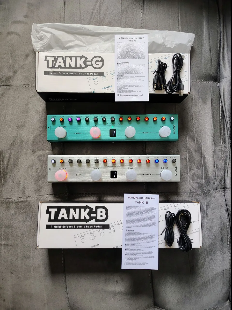 Pedal de Guitarra e Baixo Multi-Efeitos M-VAVE TANK